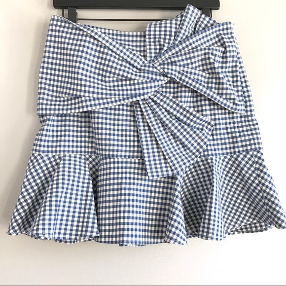 Veronica Beard Dresses & Skirts - Veronica Beard picnic bow blue gingham mini skirt